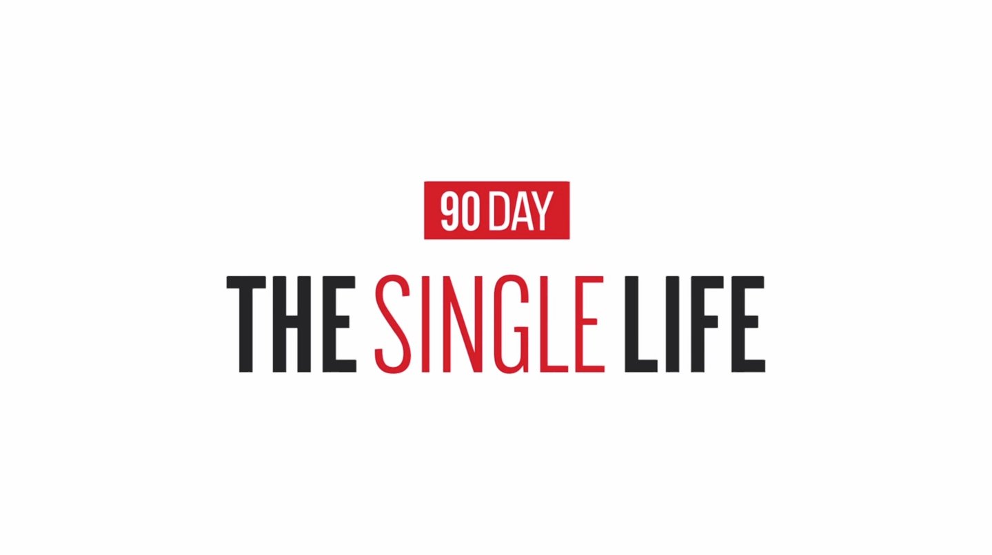 '90 Day: The Single Life' logo red writing on a white background