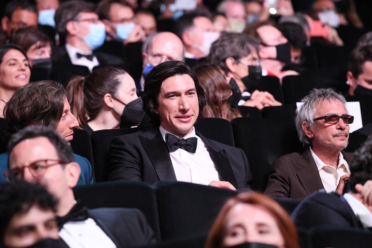 Adam Driver sits in the audience during the opening ceremony of the 74th annual Cannes Film Festival on July 06, 2021