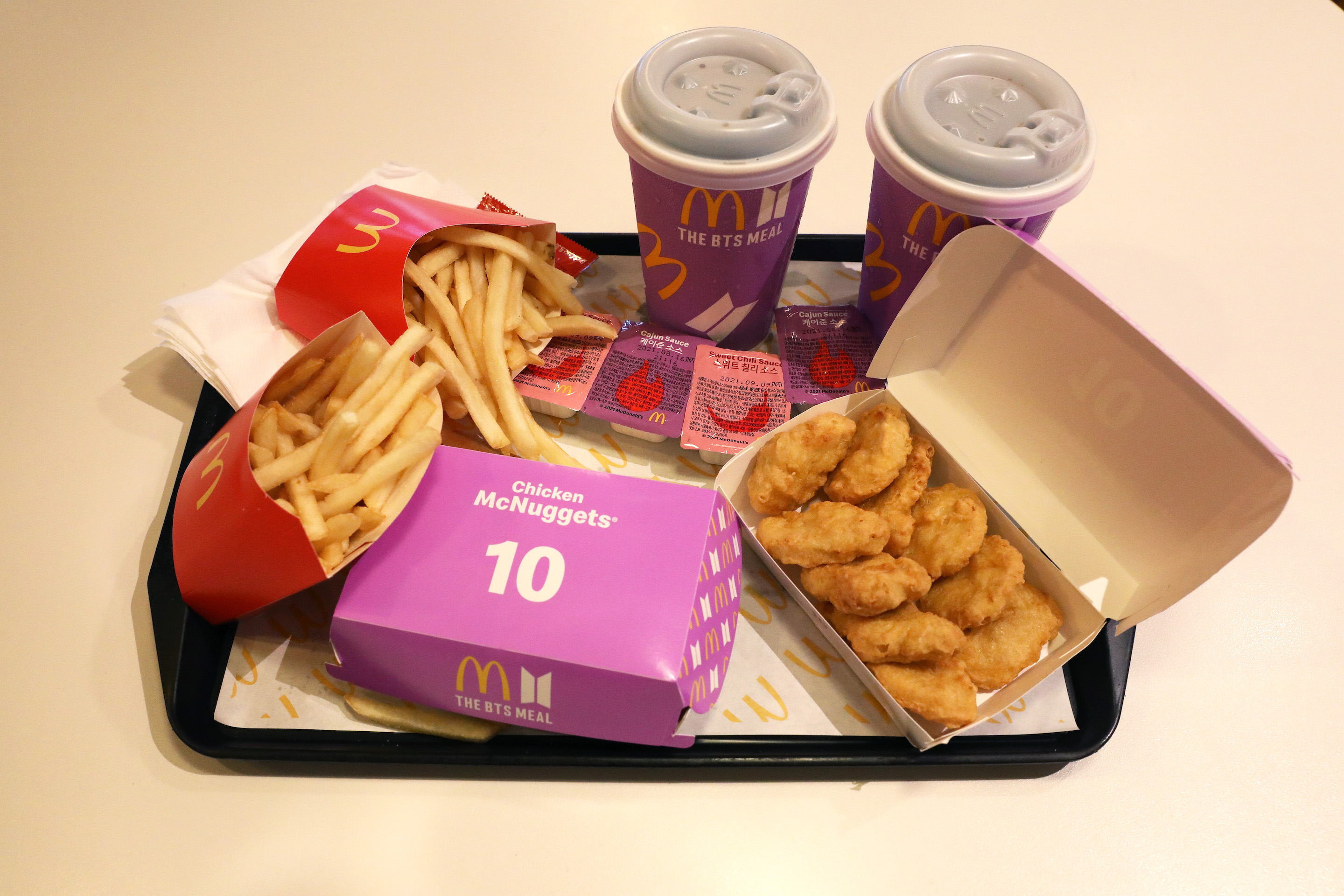 McDonald's BTS meal is seen in May 2021 in Seoul, South Korea