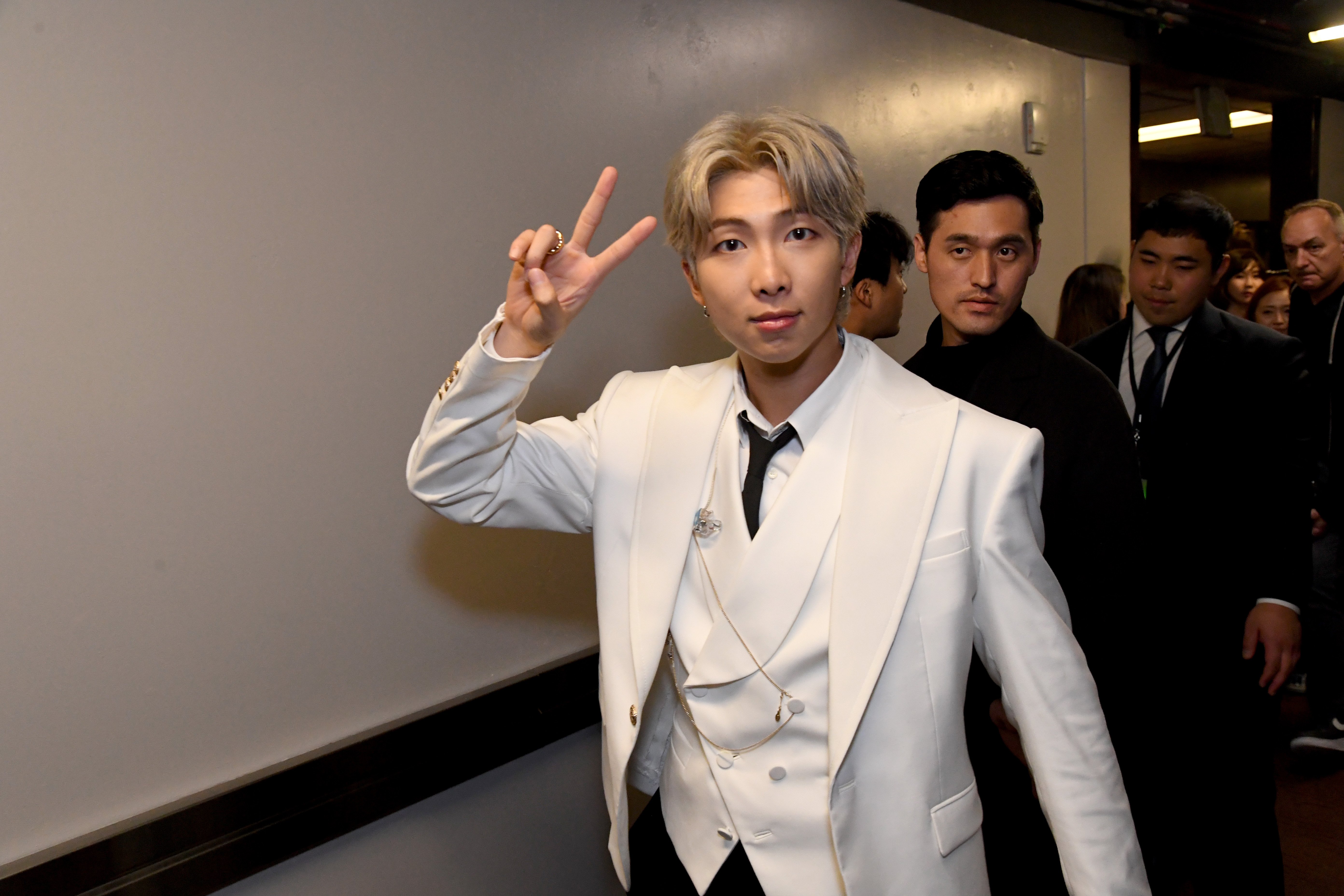 RM of BTS attends 102.7 KIIS FM's Jingle Ball 2019 Presented by Capital One