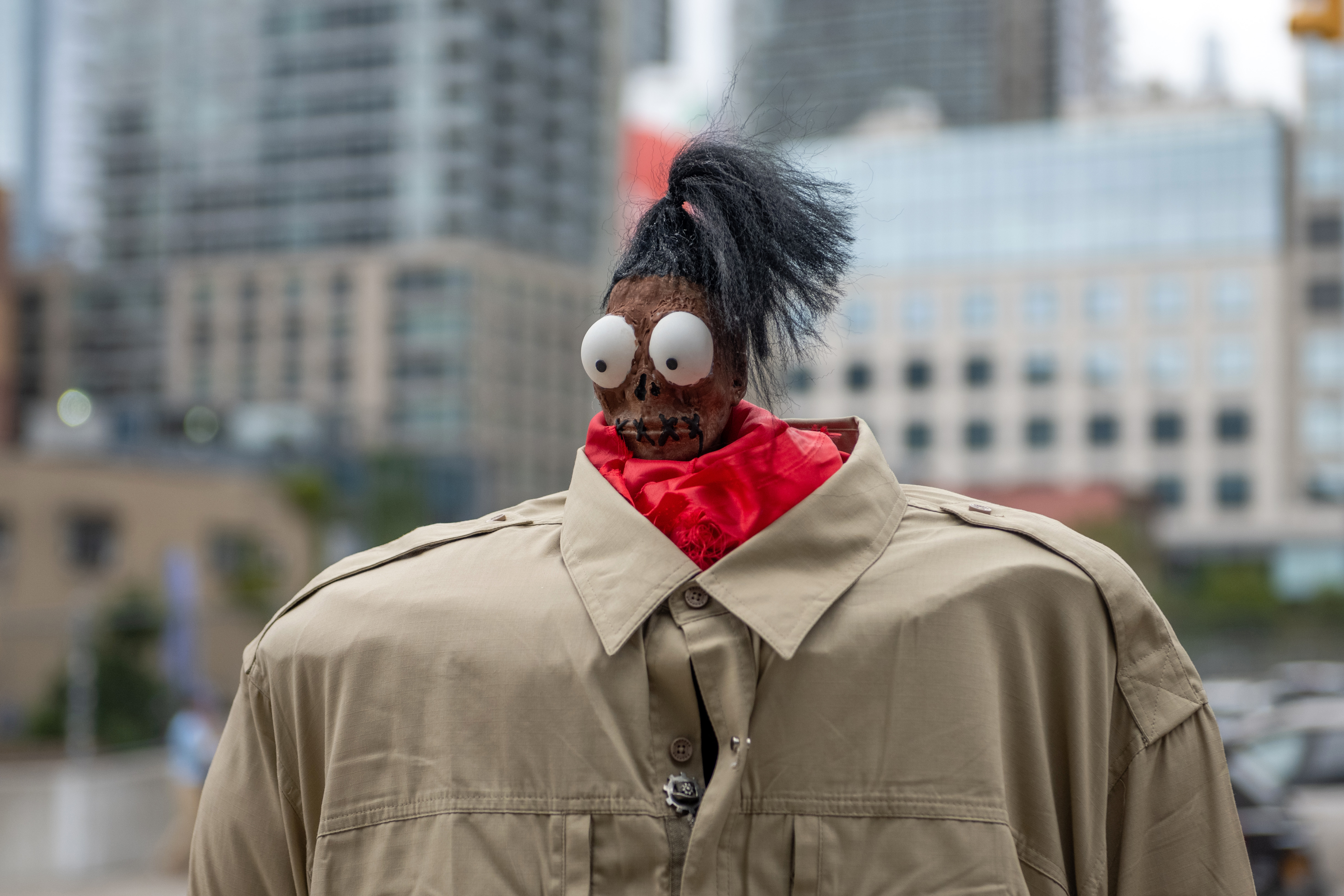 A cosplayer dresses as Head Hunter from 'Beetlejuice' at the 2021 New York Comic Con