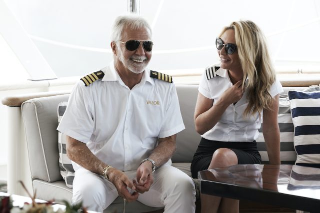 'Below Deck' cast members (l-r) Captain Lee Rosbach, Kate Chastain