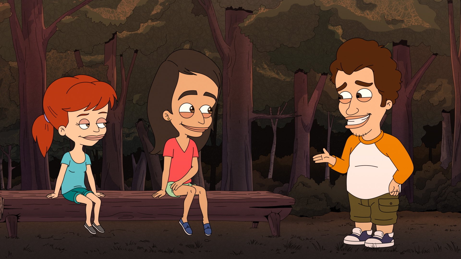 Jessi Klein as Jessi Glaser, Josie Totah as Natalie and Seth Rogan as Seth in 'Big Mouth' Season 4