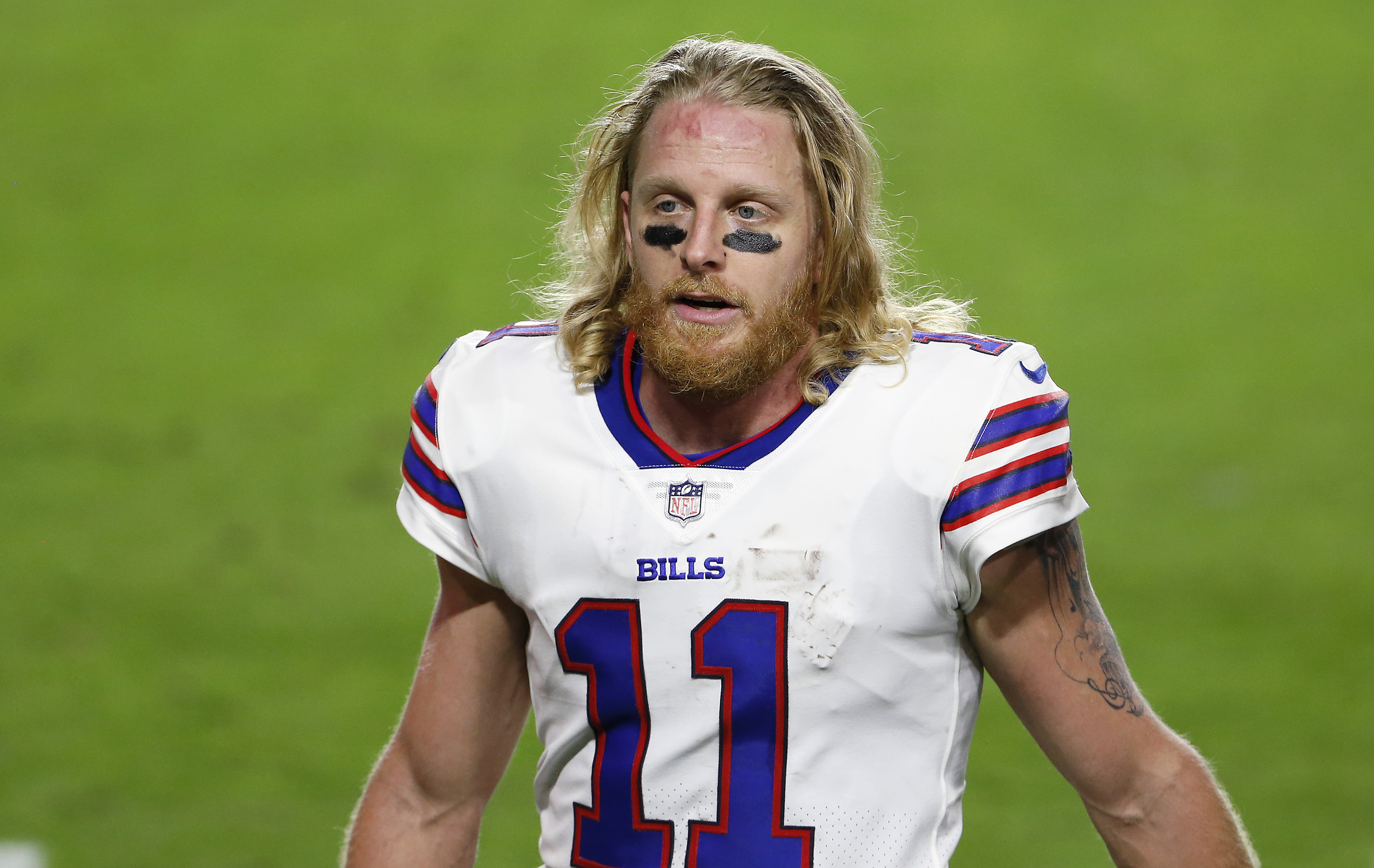Bills receiver Cole Beasley on field after game against the San Francisco 49ers