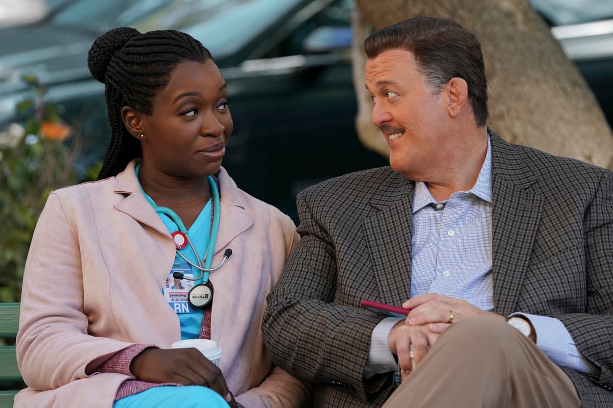 Folake Olowofoyeku and Billy Gardell as Abishola and Bob on 'Bob Hearts Abishola'