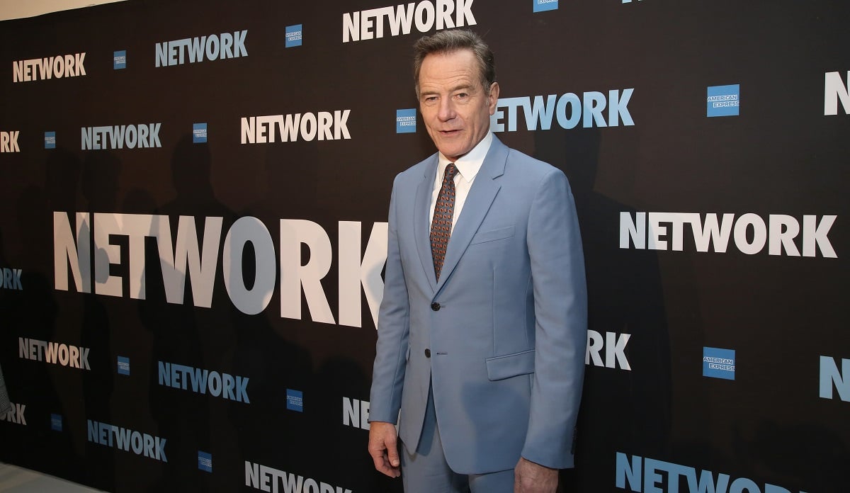 Bryan Cranston posing in a blue suit