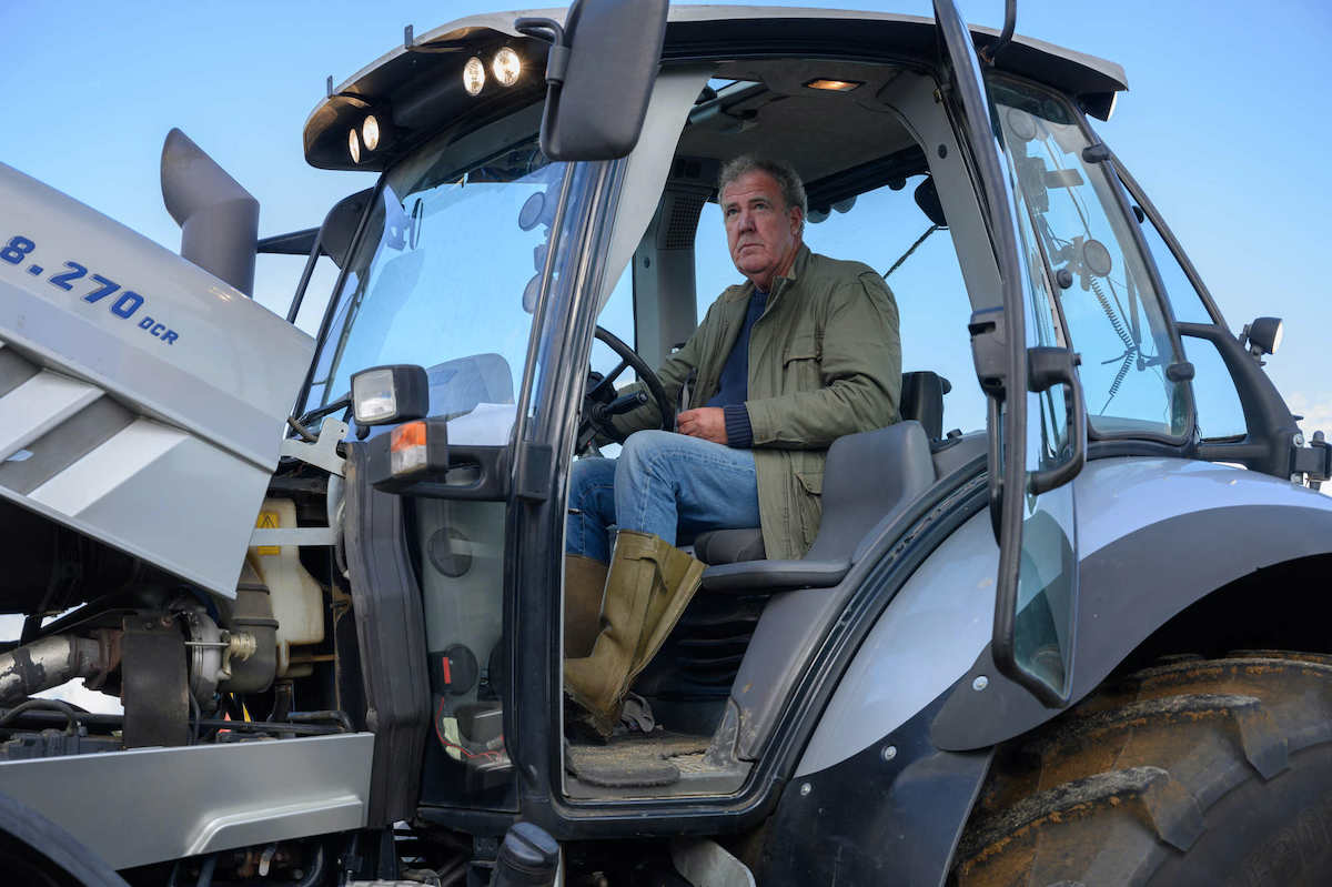 Jeremy Clarkson in his Lamborghini tractor on 'Clarkson's Farm'