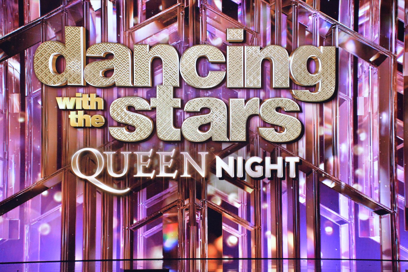 'Dancing with the Stars' ballroom featuring a Queen Night logo on the screen