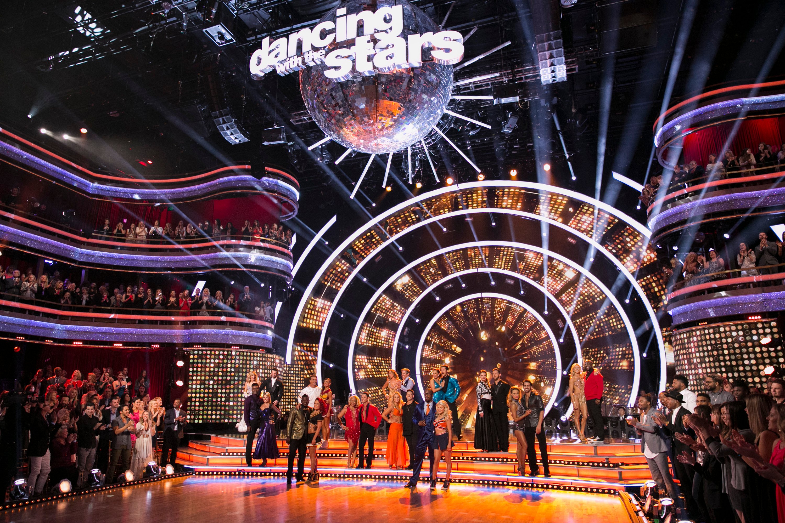 'Dancing with the Stars' casting for season 22 standing in the ballroom during the season premiere