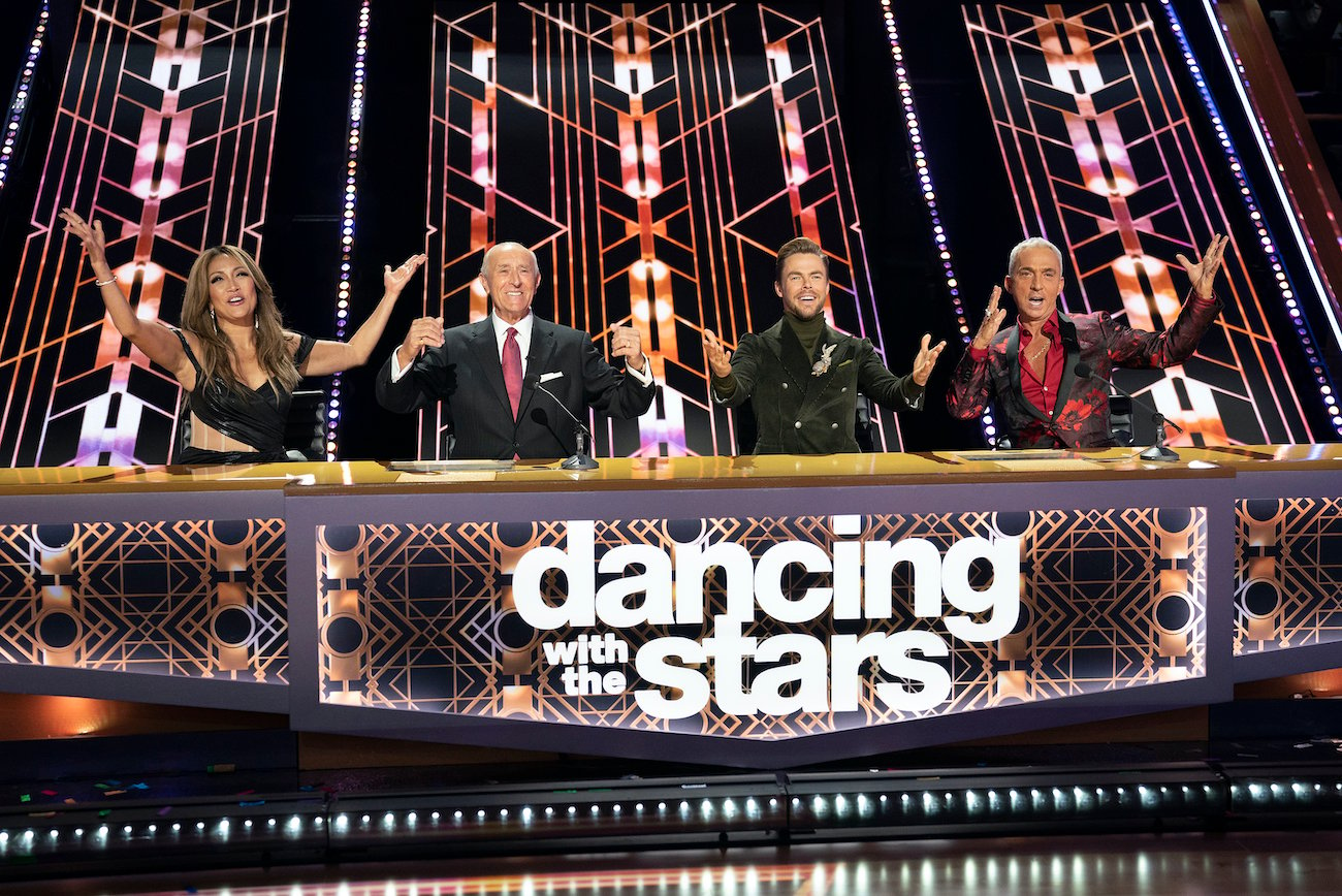 Carrie Ann Inaba, Len Goodman, Derek Hough, and Bruno Tonioli at the judges' panel during the 'Dancing with the Stars' Season 30 semi-finals