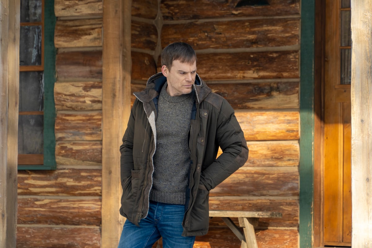 Michael C. Hall stands outside a cabin as Dexter Morgan in 'Dexter: New Blood.'