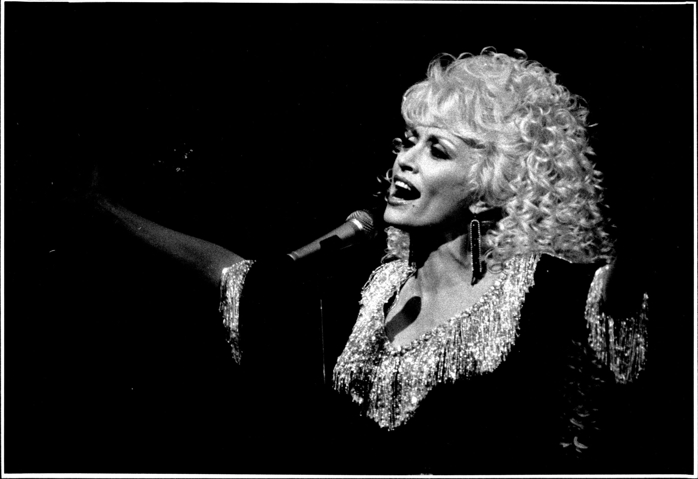 Dolly Parton in concert at The Sydney Entertainment Centre on February 16, 1987.