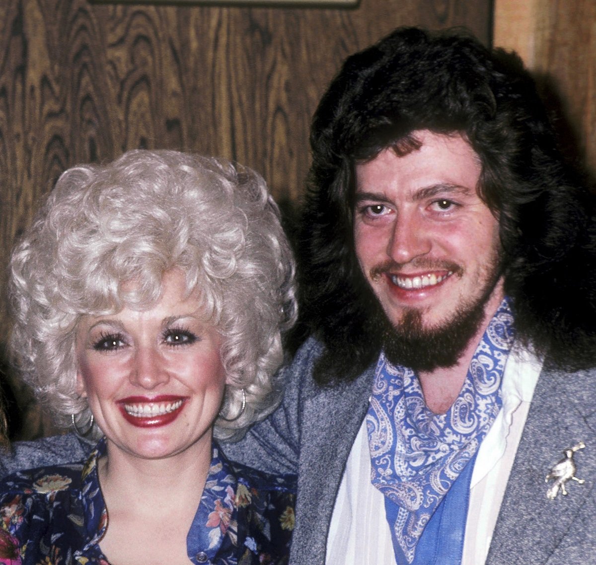Dolly Parton and her brother Floyd Parton together in a recording studio
