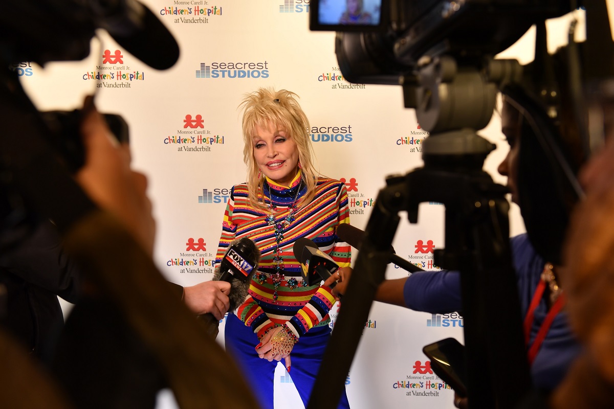 Dolly Parton is interviewed at Seacrest Studio at Monroe Carell Jr. Vanderbilt Children's Hospital