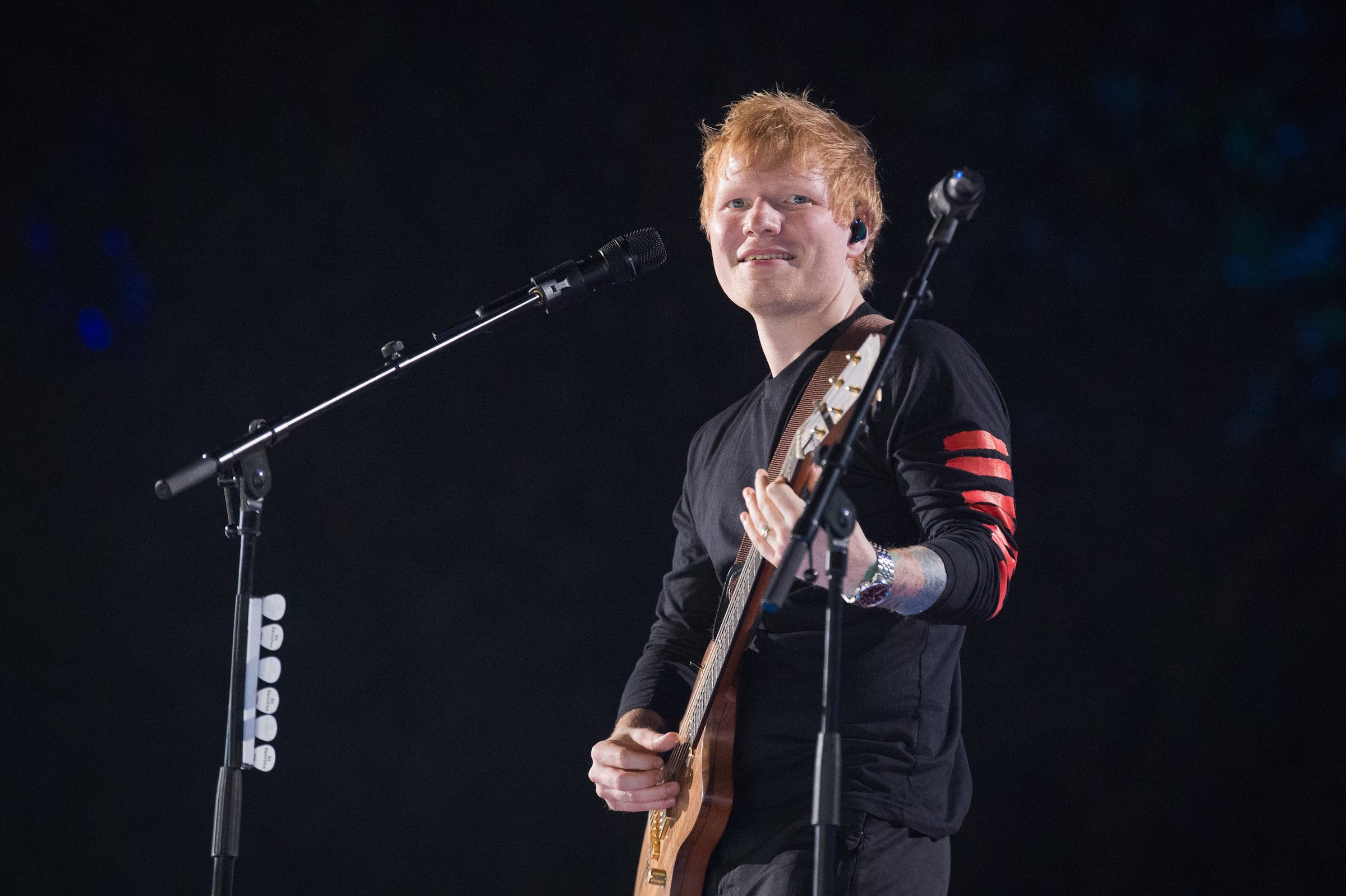 Ed Sheeran playing guitar