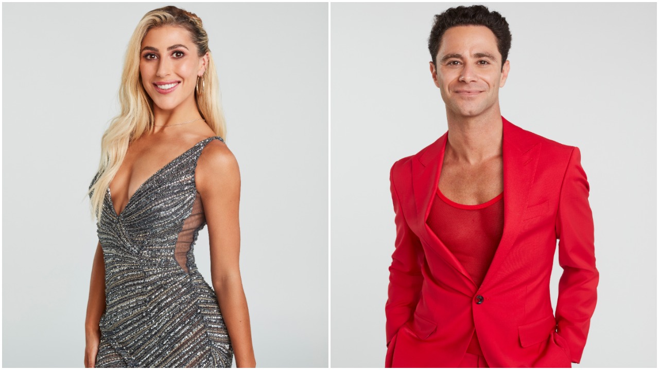 Emma Slater, Sasha Farber pose for the camera for a 'Dancing with the Stars' promo shoot