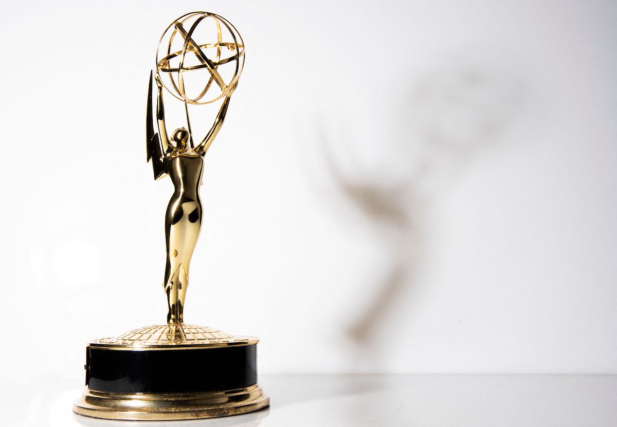 An Emmy Awards statuette in Los Angeles, California, on September 16, 2021