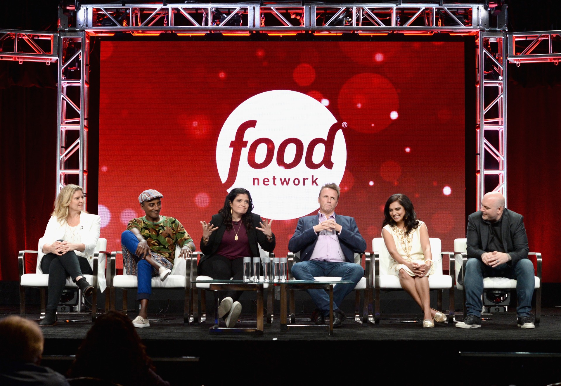 Food Network Panel with judges from 'Chopped,' including Amanda Freitag, Marcus Samuelsson, Alex Guarnaschelli, Marc Murphy, Maneet Chauhan and Chris Santos