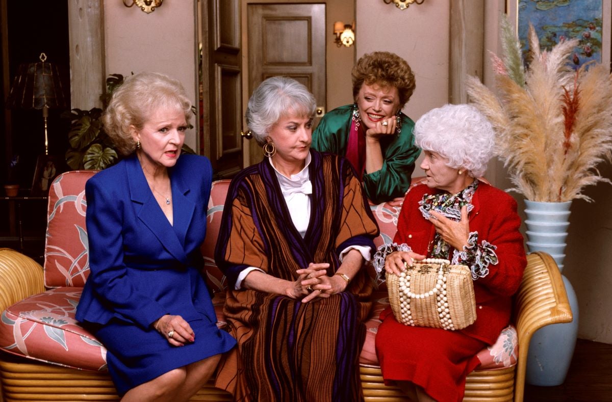 Betty White, Bea Arthur, Rue McClanahan, and Estelle Getty on 'The Golden Girls' couch