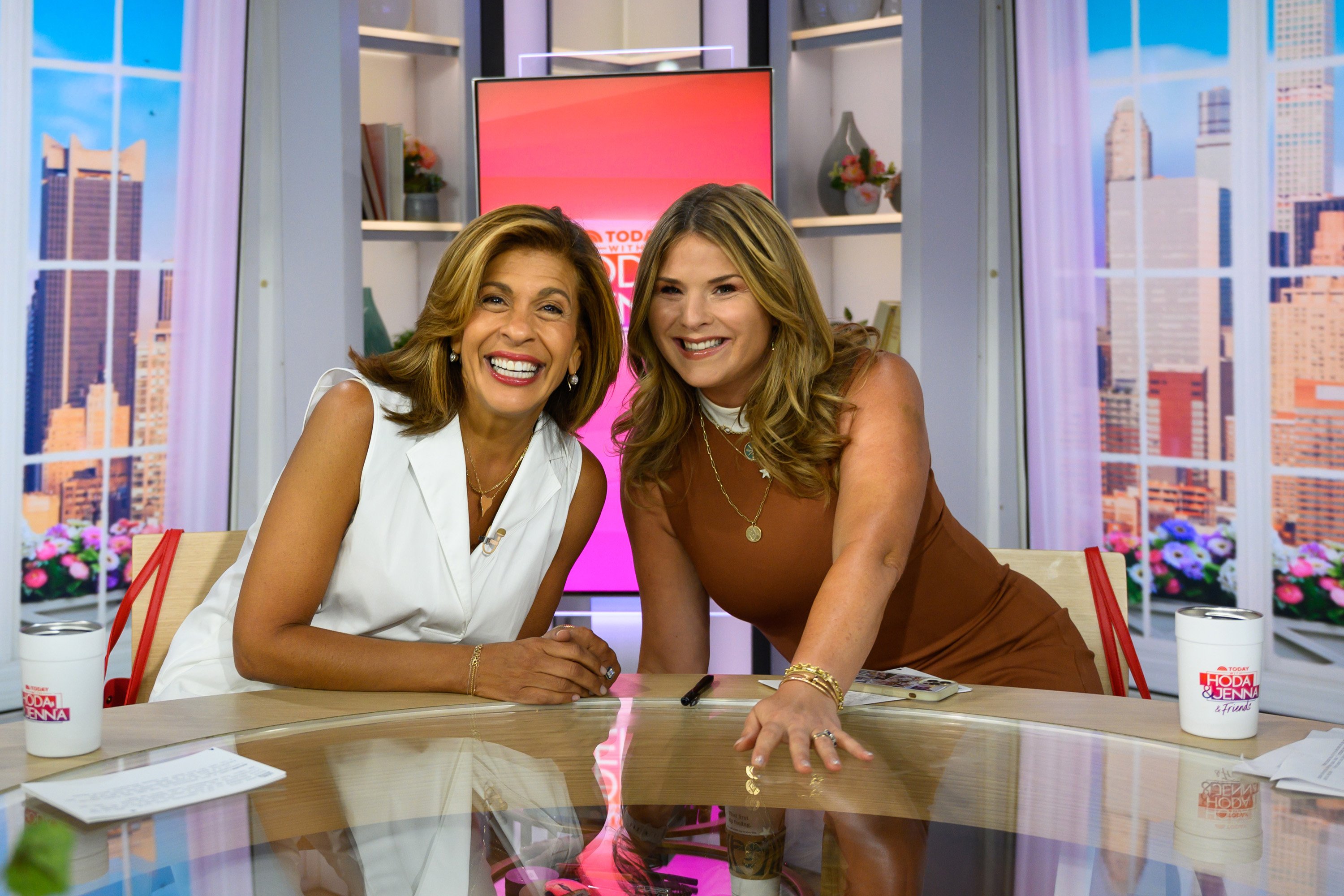 Hoda Kotb and Jenna Bush Hager smile on the set of the 'Today Show'