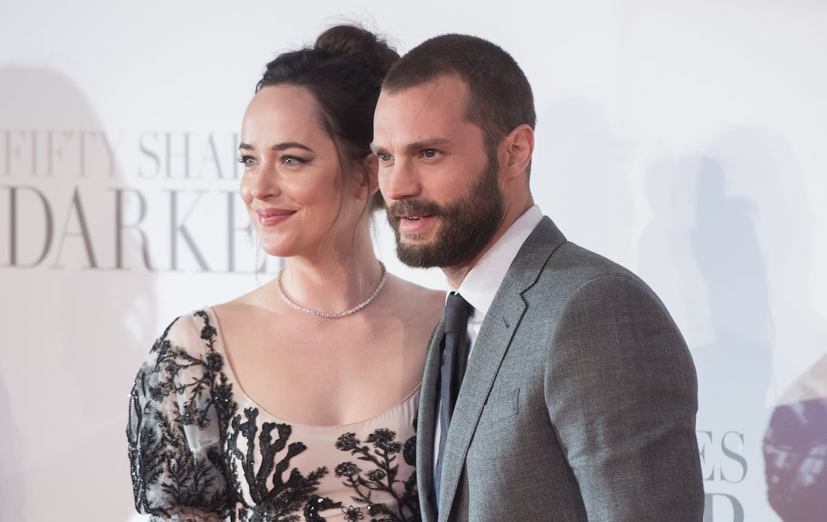 Jamie Dornan and Dakota Johnson attend the Fifty Shades Darker premiere on February 9, 2017