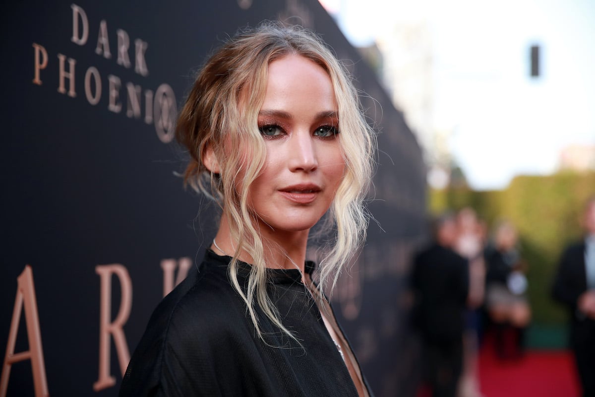 Jennifer Lawrence wears a black dress and an updo to the premiere of 'Dark Phoenix''