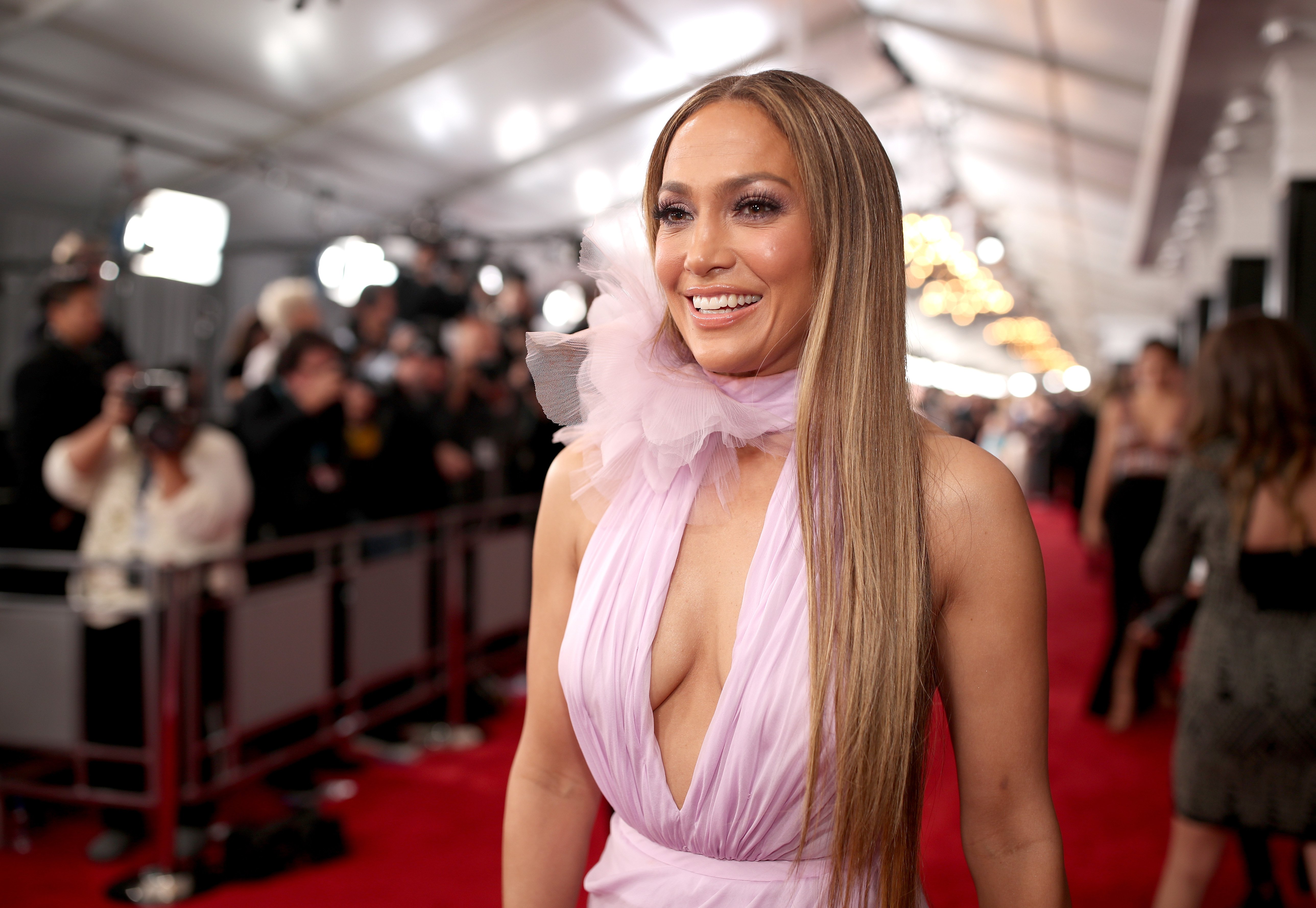 Jennifer Lopez attends a red carpet event