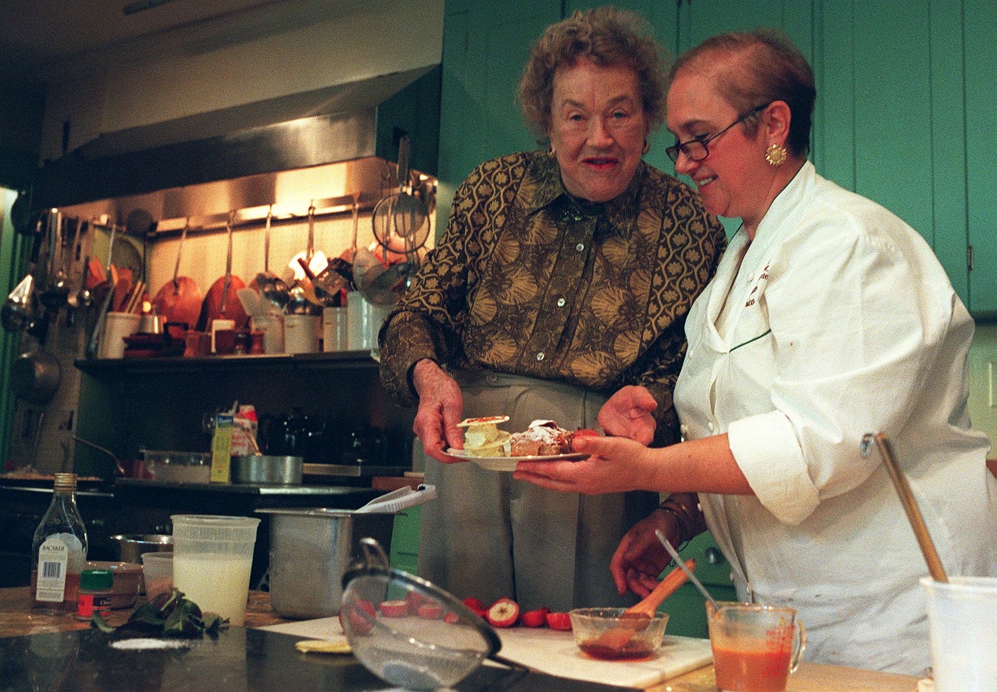 Chefs Julia Child, left, and Lidia Bastianich