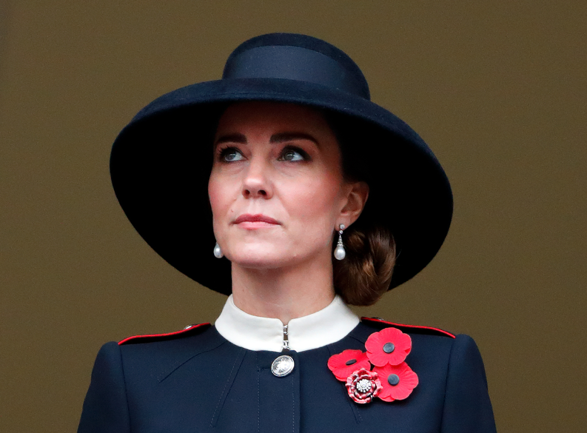 Kate Middleton attends the annual Remembrance Sunday service at The Cenotaph on November 14, 2021 in London, England