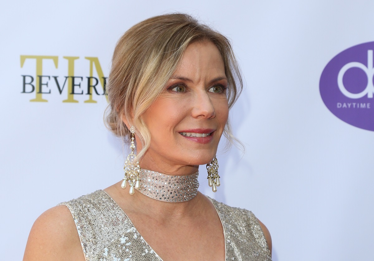 'The Bold and the Beautiful' actor Katherine Kelly Lang in a silver dress and matching choker.