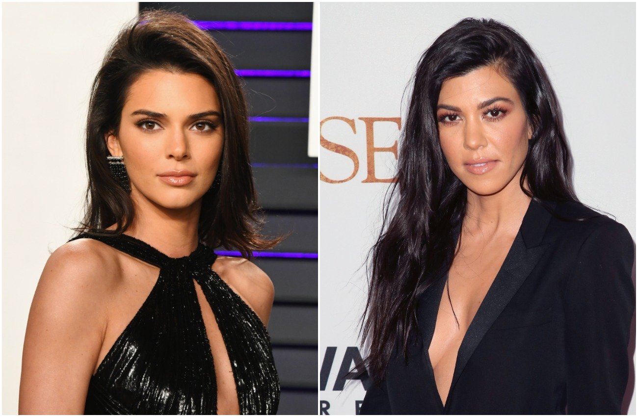 Photo of Kendall Jenner next to photo of Kourtney Kardashian