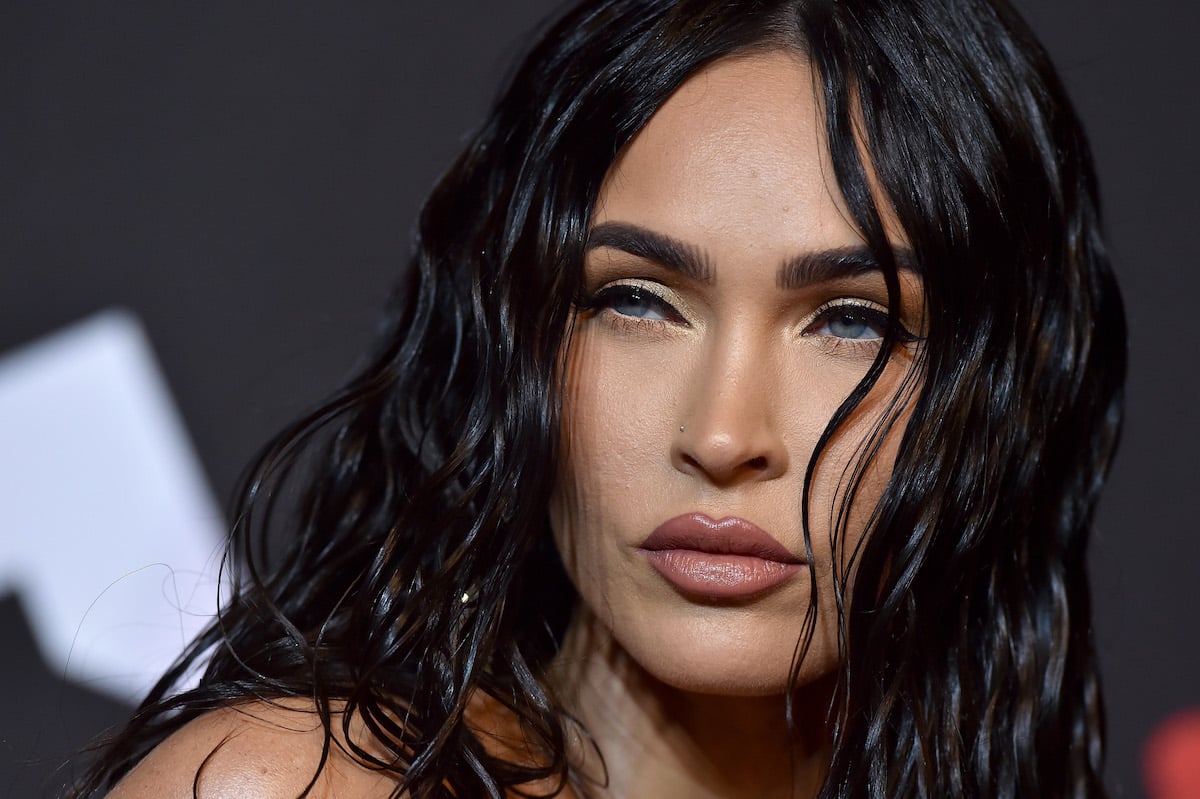 Actress Megan Fox poses for cameras at the 2021 MTV Video Music Awards