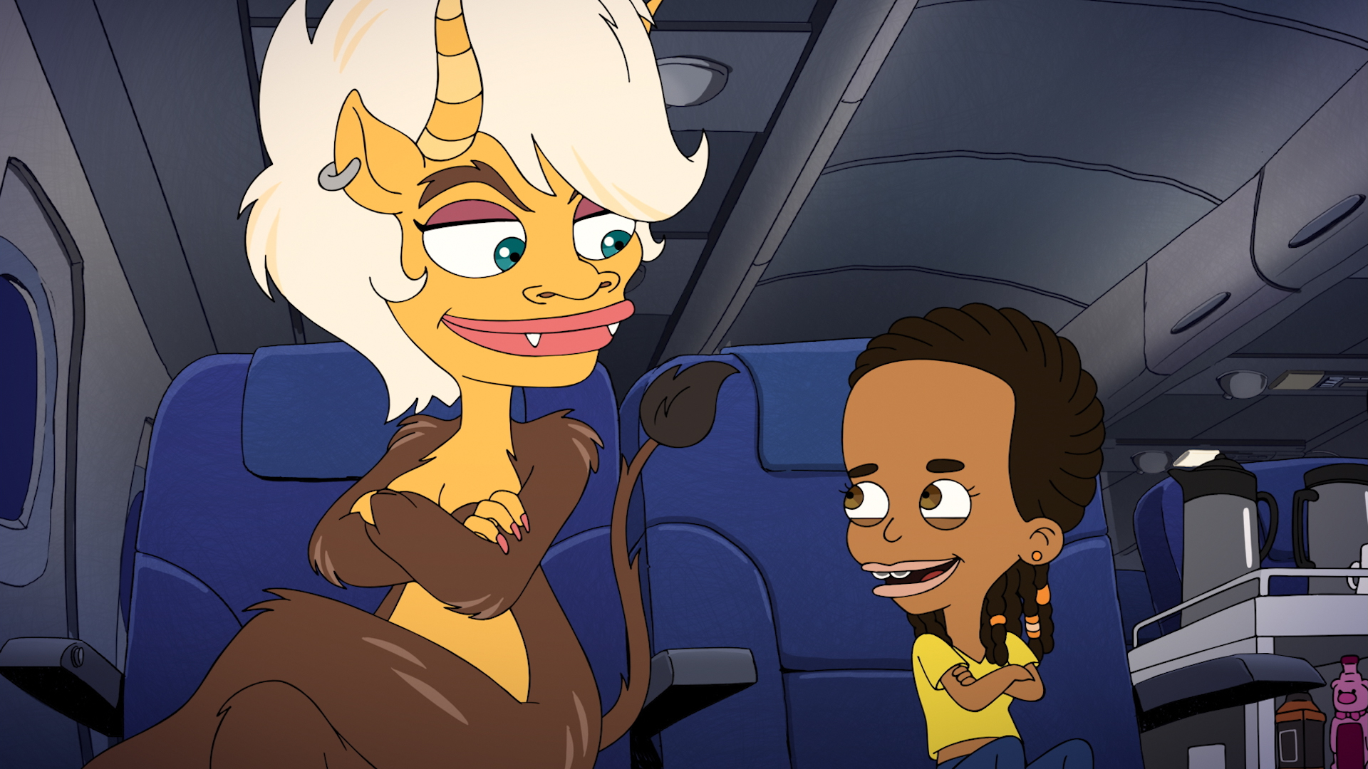 Thandie Newton as Mona the Hormone Monstress and Jenny Slate as Missy Foreman-Greenwald in 'Big Mouth' Season 4