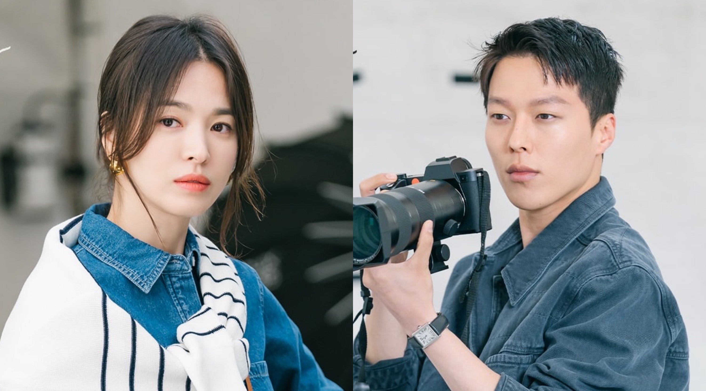 'Now, We Are Breaking Up' main characters for K-drama in photo studio with camera.