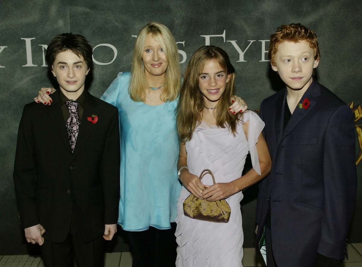 Harry Potter film stars with J.K. Rowling