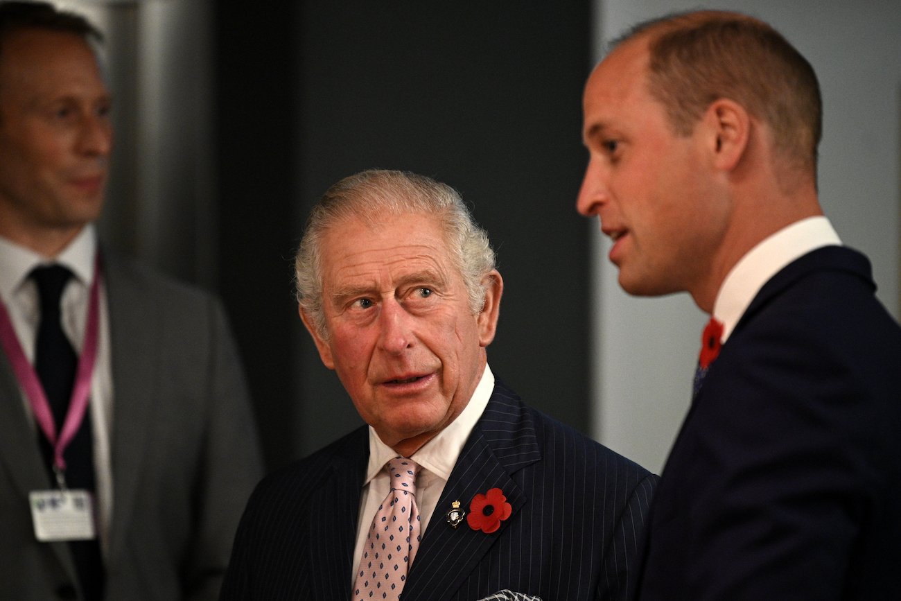 Prince Charles looks at Prince William