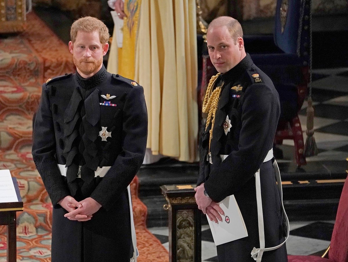 Prince Harry with his best man Prince William as they await for the start of Harry's wedding ceremony to Meghan Markle