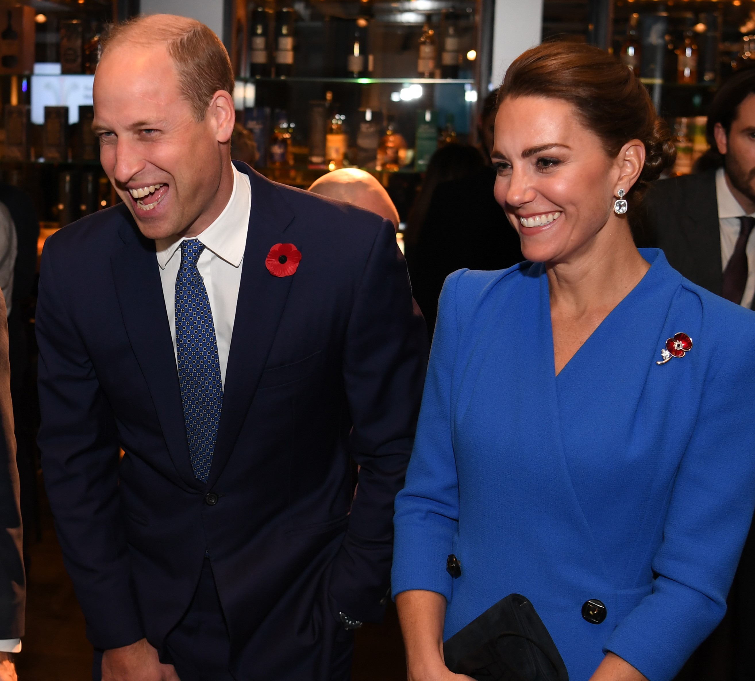 Prince William and Kate Middleton speak with guests at a reception for the Sustainable Markets Initiative and Finalists of the Earthshot Prize Awards