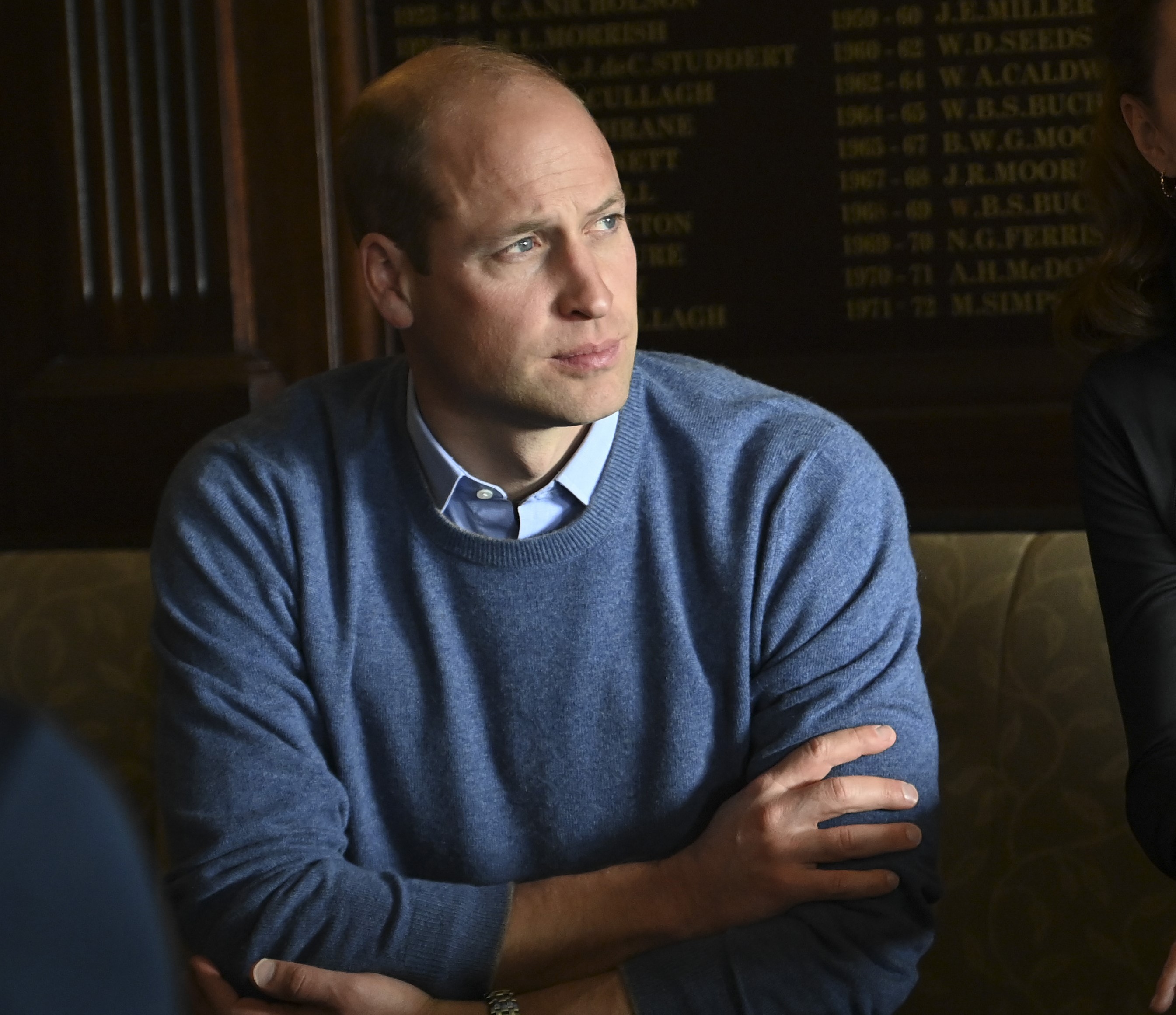 Prince William looking on during visit to the City of Derry Rugby Club