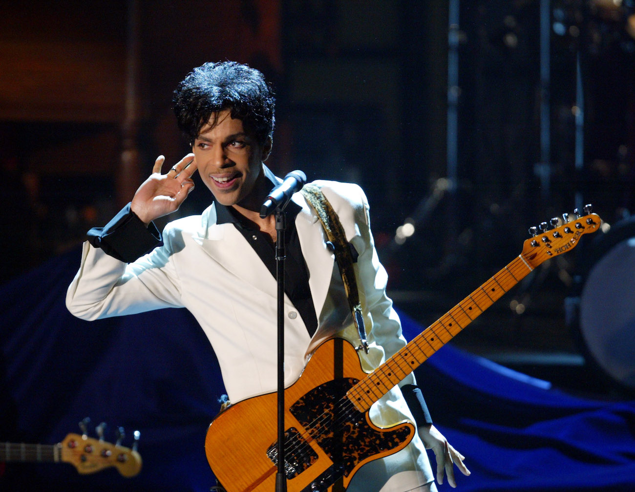 Prince performing during his Rock & Roll Hall of Fame induction in 2004.