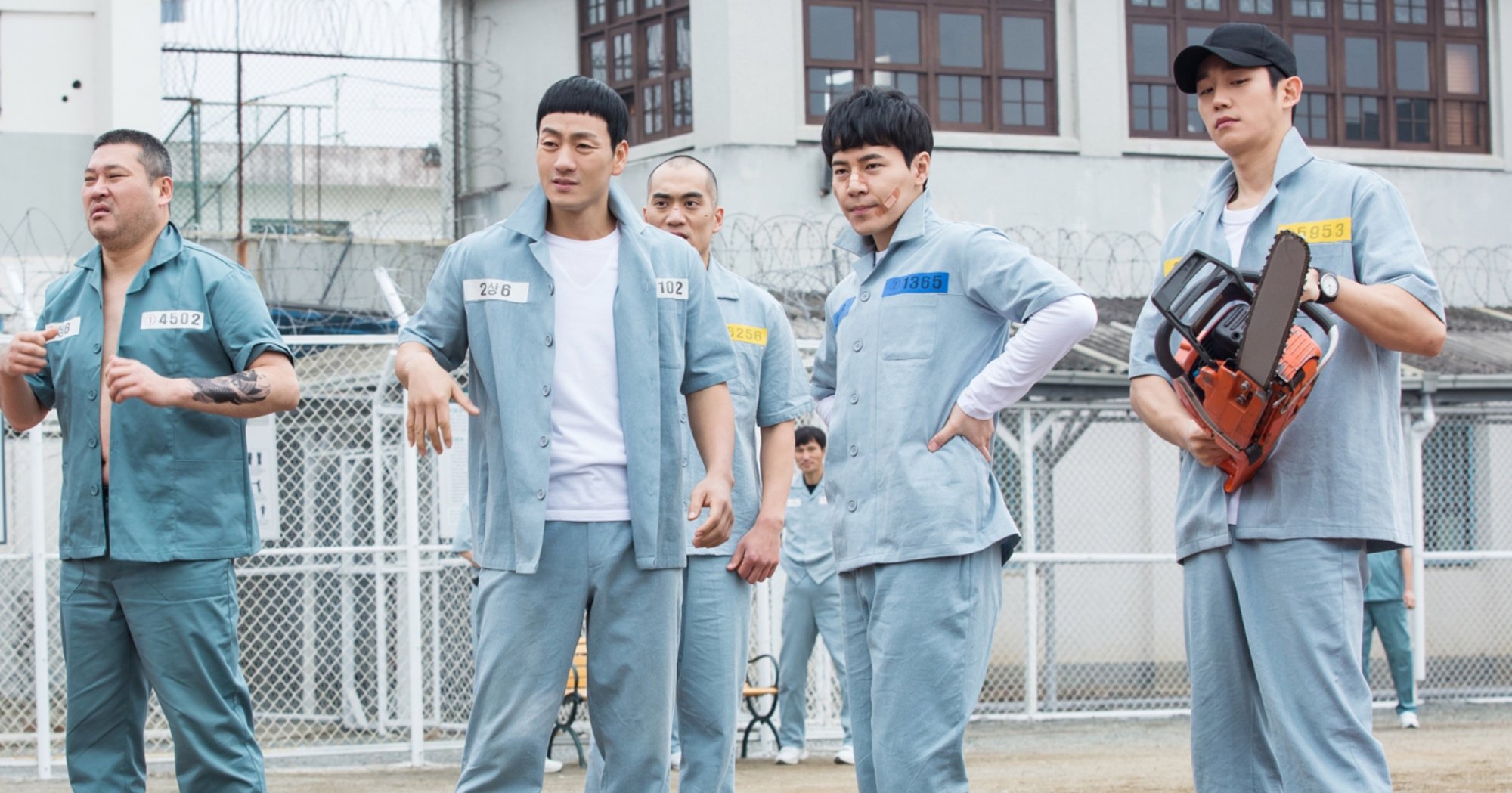 'Prison Playbook' heartwarming K-drama for the holidays with inmates wearing blue uniforms.