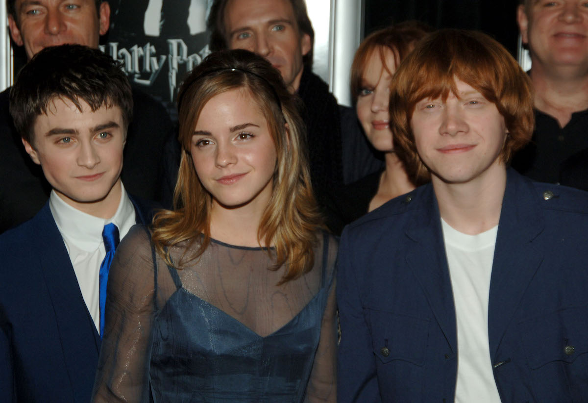 Daniel Radcliffe, Emma Watson, and Rupert Grint of the Harry Potter movies