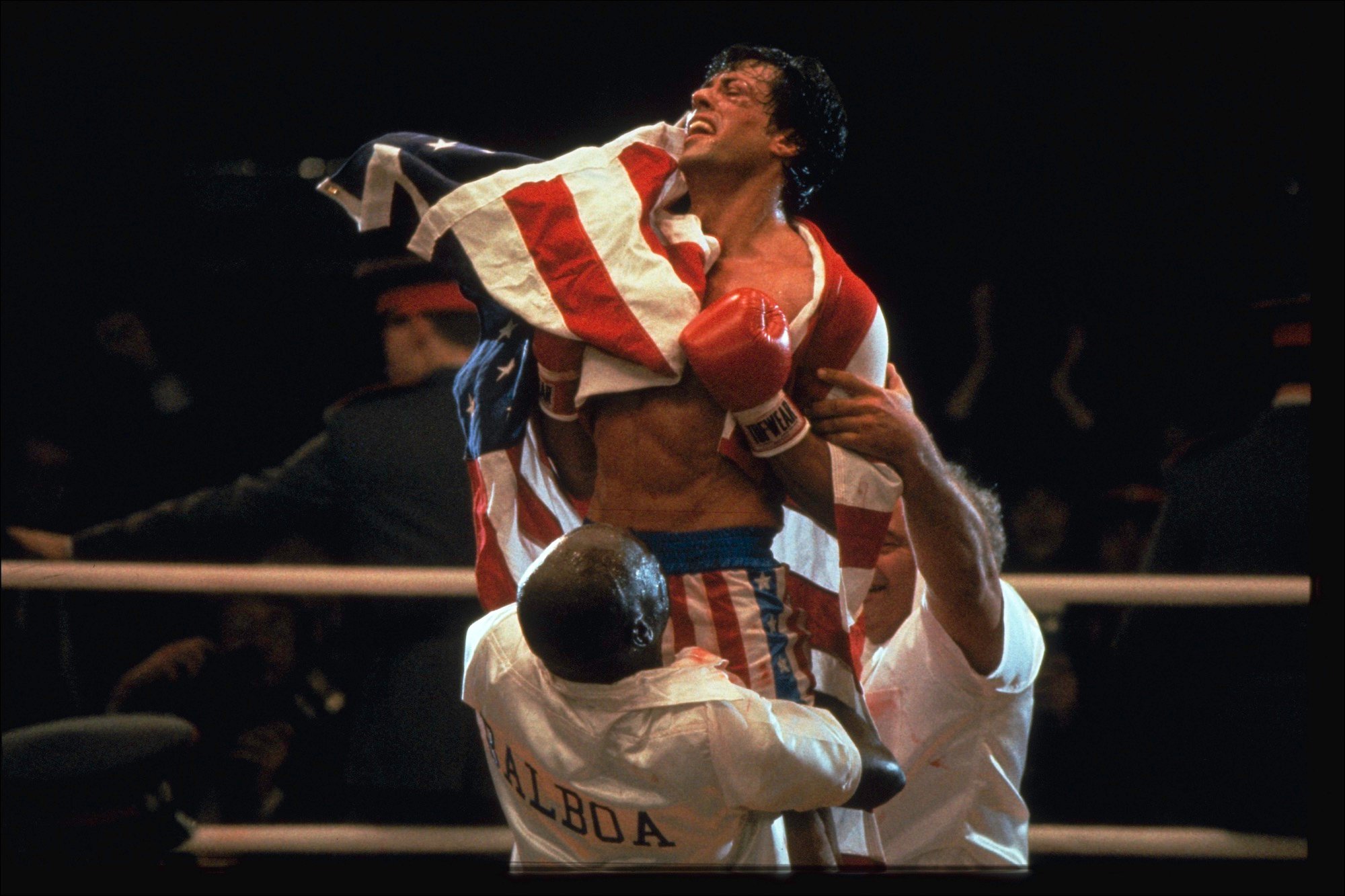 Rocky IV: Rocky vs. Drago -- The Ultimate Directors Cut still drapes Sylvester Stallone in the American flag