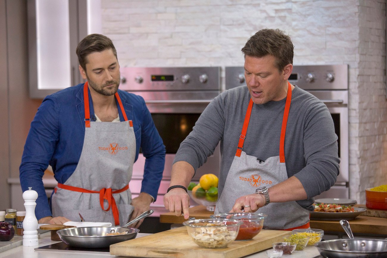 Ryan Eggold watches as Tyler Florence cooks on 'Today' Season 66