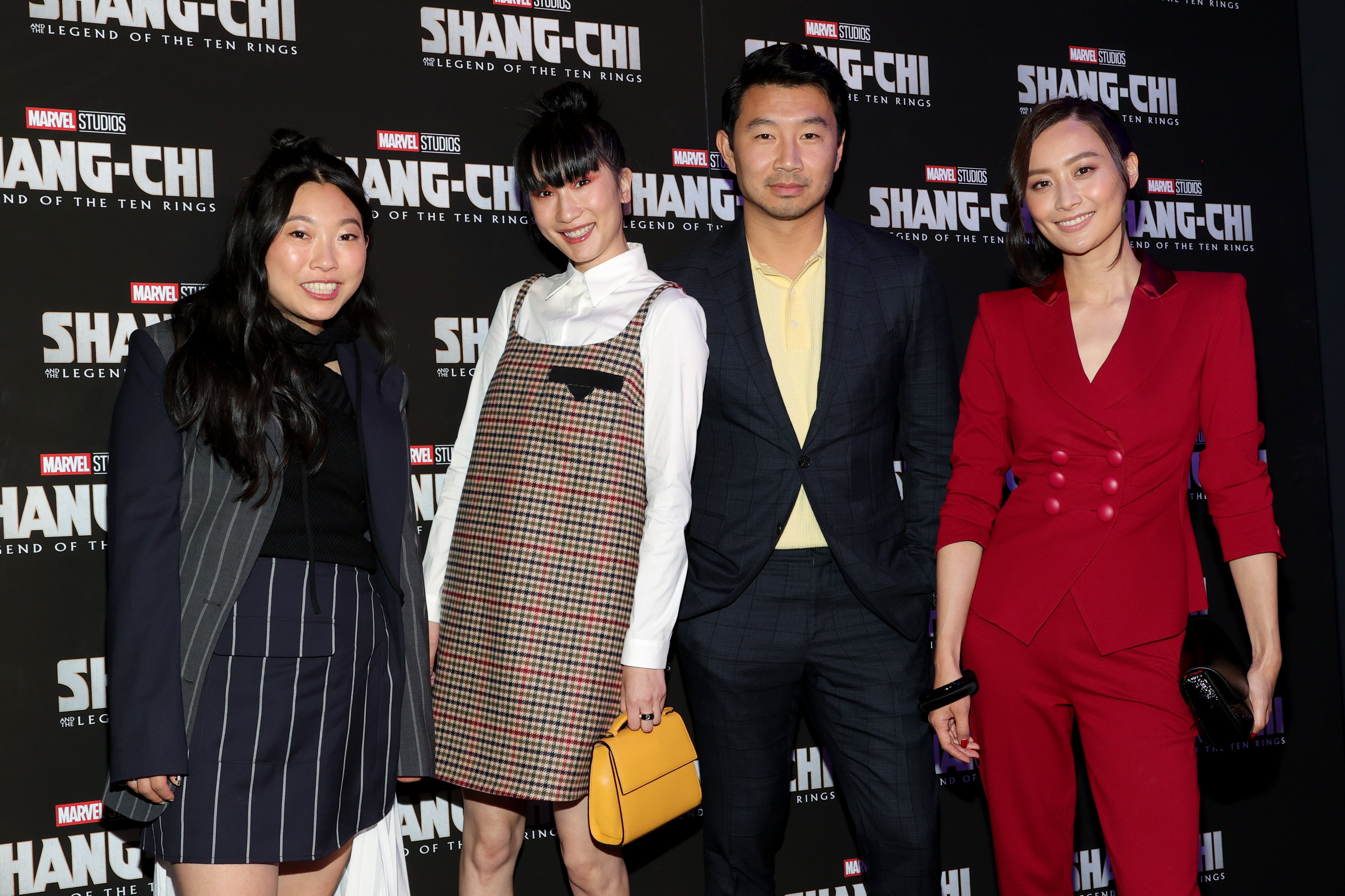 Awkwafina, Meng'er Zhang, Simu Liu, and Fala Chen attend the 'Shang-Chi And The Legend Of The Ten Rings' New York Screening