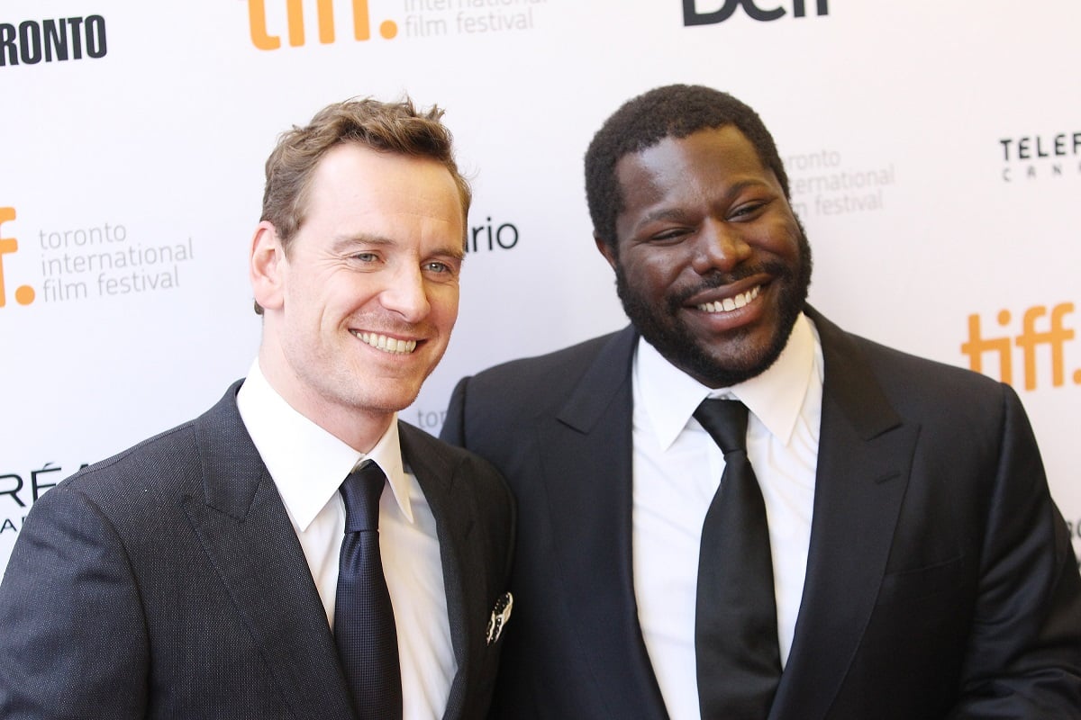 Michael Fassbender and Steve McQueen smiling