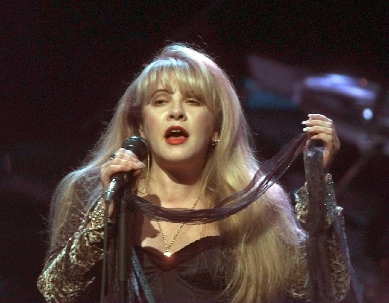 Stevie Nicks performing with Fleetwood Mac in New York, 1997.