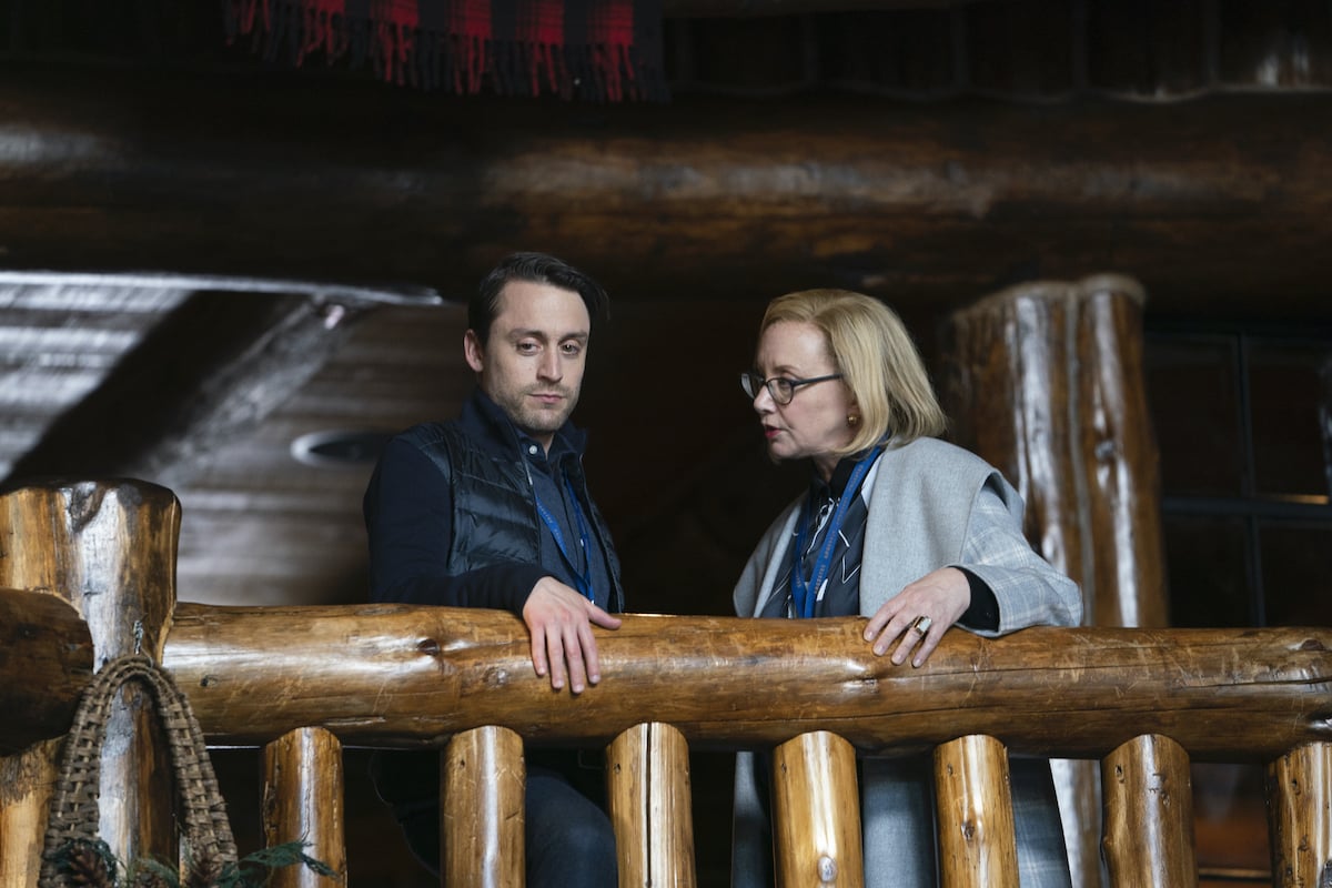 Kieran Culkin as Roman Roy and J. Smith-Cameron as Gerri Kellman in a scene from 'Succession'