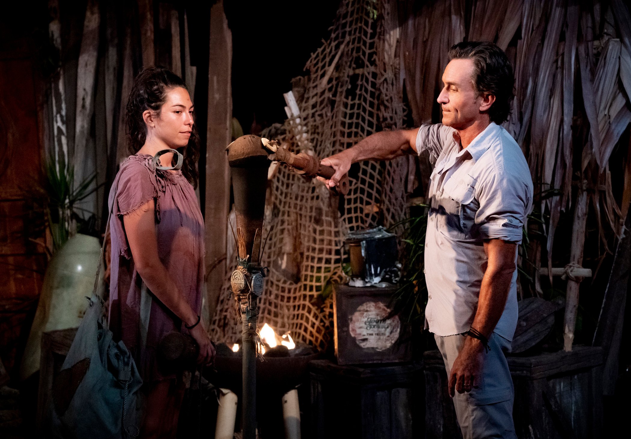 'Survivor' Season 41 cast member Sydney Segal getting her torch snuffed by Jeff Probst