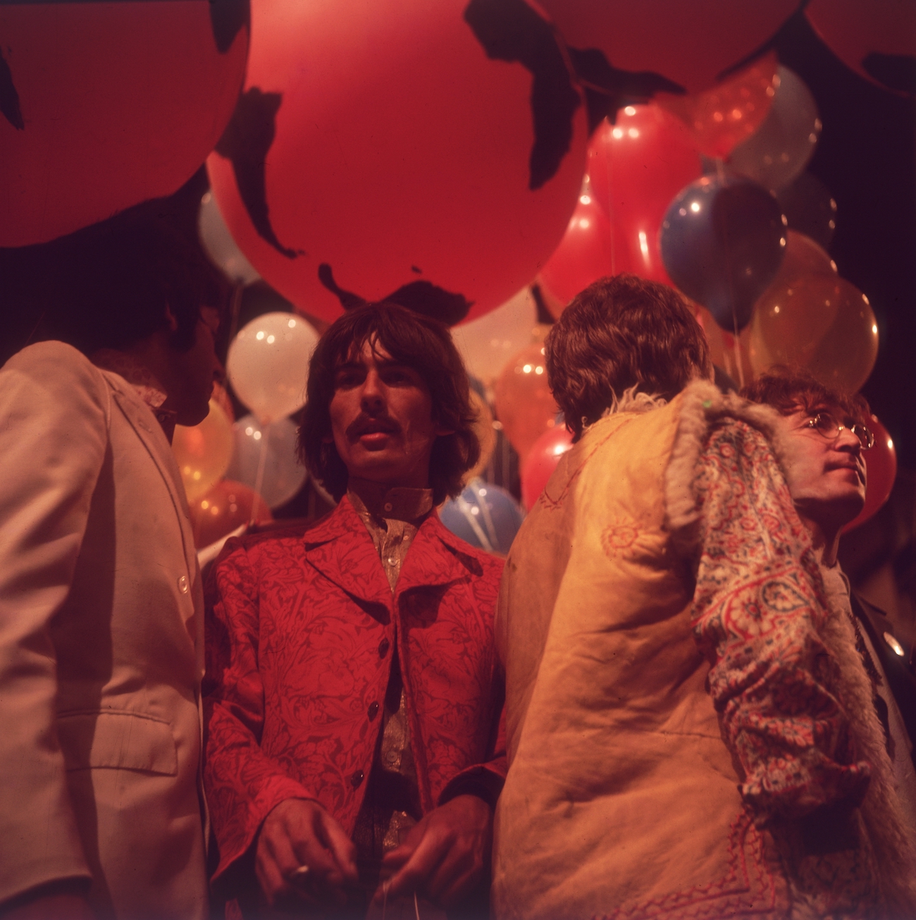 The Beatles at EMI Studios before the 'Our World' televised broadcast, 1967.